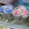 Small, exquisite and unique handcrafted handicrafts, home decoration and display, creative gifts, artworks, graduation gifts, knitted mini woolen bouquets, simulated cream puffs, little chanese-style birthday gifts, kindergarten graduation bouquets Specification image
